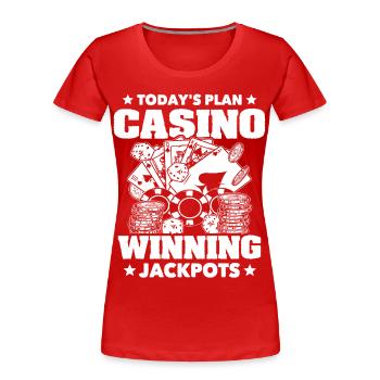 Casino Casinospiel - Frauen Premium Bio T-Shirt - Rot - Vorne - Mia (176cm)