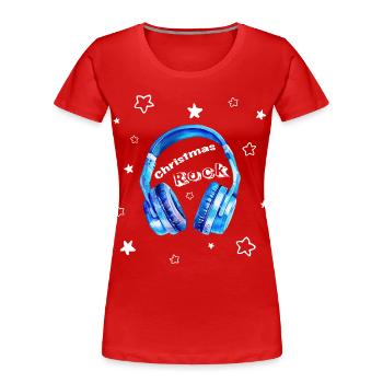Kopfhörer Weihnachten Musik Christmas Rock - Frauen Premium Bio T-Shirt - Rot - Vorne - Mia (176cm)