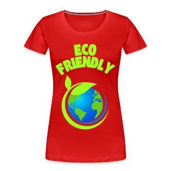 Eco Leaf Earth Graphic - Women's Premium Organic T-Shirt - red - Front - Mia (176cm)