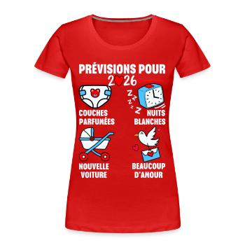 soon Dad 2026 Announcement Humor, Future Dad 2026 - Women's Premium Organic T-Shirt - red - Front - Mia (176cm)