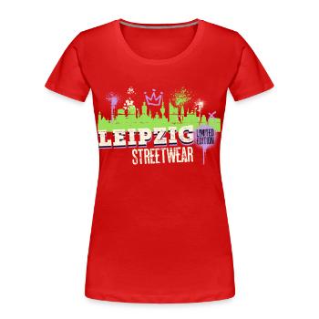 Leipzig Skyline City, Allemagne, Art du graffiti - T-shirt bio Premium Femme - rouge - Devant - Mia (176cm)