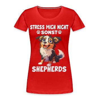Don du propriétaire de chien T Shepherd Dog Walk T - T-shirt bio Premium Femme - rouge - Devant - Mia (176cm)