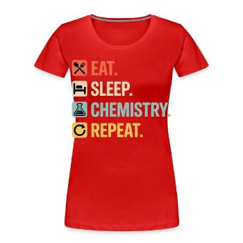 Proud Chemistry Student Club - Women's Premium Organic T-Shirt - red - Front - Mia (176cm)