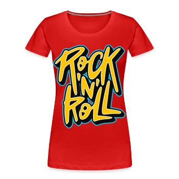 Graffiti Rock 'n' Roll Text-Logo - Frauen Premium Bio T-Shirt - Rot - Vorne - Mia (176cm)