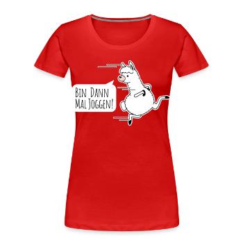 Rapide comme un lama ! Un lama est-il rapide ? - T-shirt bio Premium Femme - rouge - Devant - Mia (176cm)