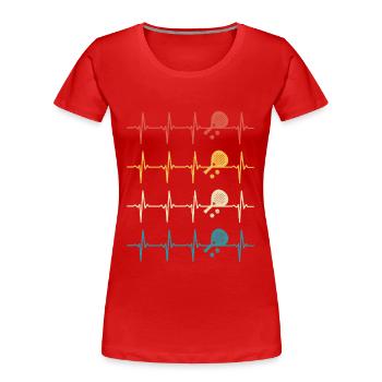 Padel heartbeat retro padel - Women's Premium Organic T-Shirt - red - Front - Mia (176cm)