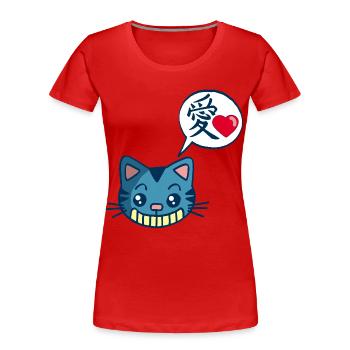 Kawaii manga cat - Women's Premium Organic T-Shirt - red - Front - Mia (176cm)