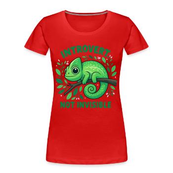 Introverted Chameleon - Women's Premium Organic T-Shirt - red - Front - Mia (176cm)
