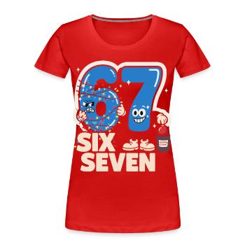 67 Six Seven Anti Weihnachten Lustig Italienisch B - Frauen Premium Bio T-Shirt - Rot - Vorne - Mia (176cm)