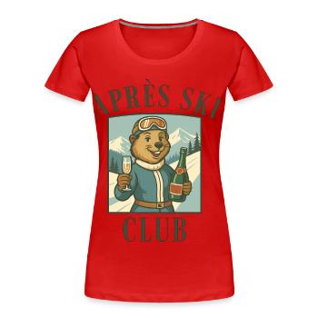 Après Ski Club Marmot Retro Ski Holiday - Women's Premium Organic T-Shirt - red - Front - Mia (176cm)