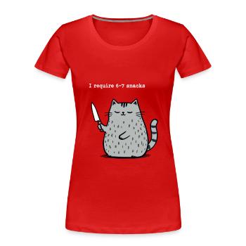 6-7 Internet Meme 6 7 Snack Cat - Women's Premium Organic T-Shirt - red - Front - Mia (176cm)