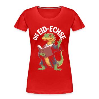 Legal Oath Lizard Funny Reptile Design - Women's Premium Organic T-Shirt - red - Front - Mia (176cm)