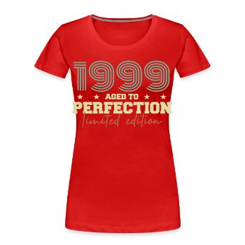 1999 - Frauen Premium Bio T-Shirt - Rot - Vorne - Mia (176cm)