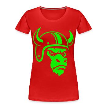 Biker Bull – Racing Spirit & Steel Head - T-shirt bio Premium Femme - rouge - Devant - Mia (176cm)