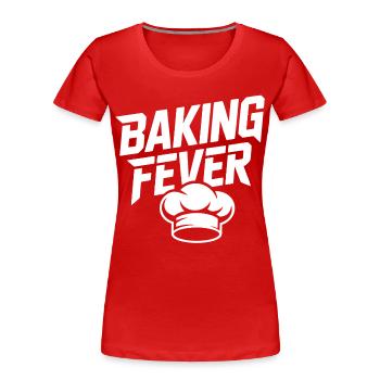 Backfieber Logo mit Kochmütze - Frauen Premium Bio T-Shirt - Rot - Vorne - Mia (176cm)