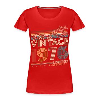 1976 Vintage Vintage Retro Birthday Gift - Women's Premium Organic T-Shirt - red - Front - Mia (176cm)
