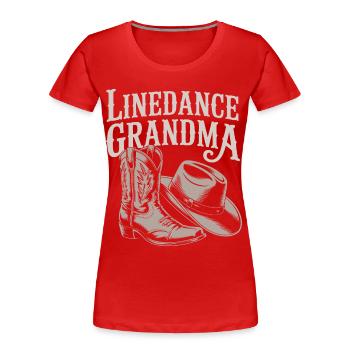Linedance Oma Boots Hut - Frauen Premium Bio T-Shirt - Rot - Vorne - Mia (176cm)