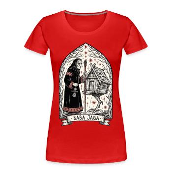 Baba Yaga Dunkle Slawische Hexenkunst - Frauen Premium Bio T-Shirt - Rot - Vorne - Mia (176cm)