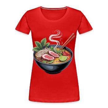 Ramen bowl with lamb and lime - Women's Premium Organic T-Shirt - red - Front - Mia (176cm)