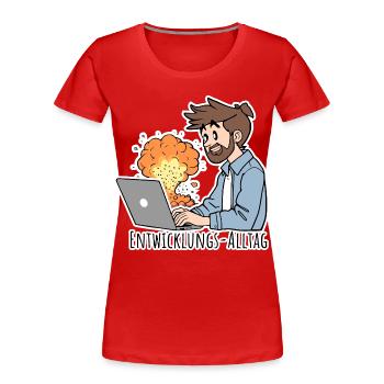 Complete CHAOS! Normal in development! - Women's Premium Organic T-Shirt - red - Front - Mia (176cm)