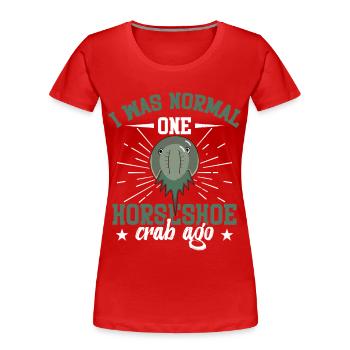 Encycloart des peluches arthropodes et crabes fer à cheval - T-shirt bio Premium Femme - rouge - Devant - Mia (176cm)