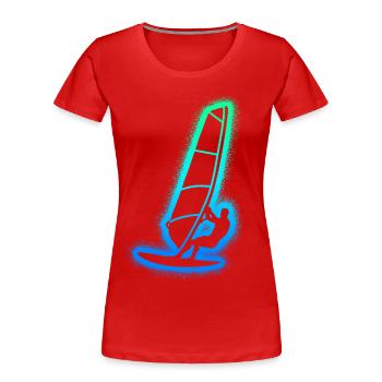 Windsurfing Windsurfer Kids Men Windsurf - Women's Premium Organic T-Shirt - red - Front - Mia (176cm)