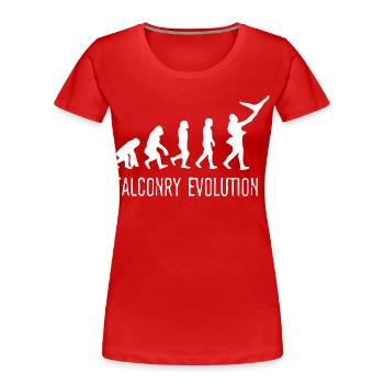 Entwicklung der Falknerei - Frauen Premium Bio T-Shirt - Rot - Vorne - Mia (176cm)