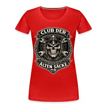 Club of Old Sacks Skull Biker Design - T-shirt bio Premium Femme - rouge - Devant - Mia (176cm)