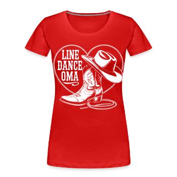 Cœur de grand-mère en ligne de danse - T-shirt bio Premium Femme - rouge - Devant - Mia (176cm)