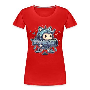 Space Cutie Warrior - Women's Premium Organic T-Shirt - red - Front - Mia (176cm)
