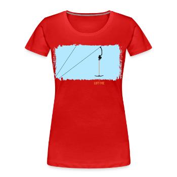 Ankerlift | Lift-me, ski, sports d’hiver, forfaits ski - T-shirt bio Premium Femme - rouge - Devant - Mia (176cm)