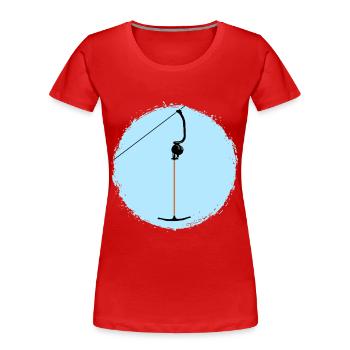 Ankerlift | Lift-me, ski, sports d’hiver, forfaits ski - T-shirt bio Premium Femme - rouge - Devant - Mia (176cm)