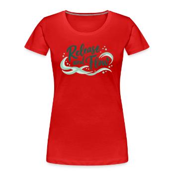 Release and Flow Loslassen und Energiefluss - Frauen Premium Bio T-Shirt - Rot - Vorne - Mia (176cm)