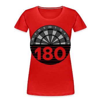 Dartscheibe - Frauen Premium Bio T-Shirt - Rot - Vorne - Mia (176cm)