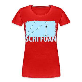 Ankerlift | Ski Foan, Ski, Sports d’hiver, Forfaits de ski - T-shirt bio Premium Femme - rouge - Devant - Mia (176cm)