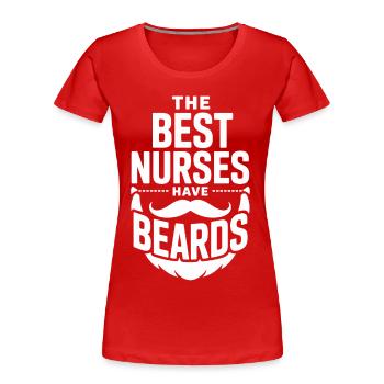 Infirmières barbues - T-shirt bio Premium Femme - rouge - Devant - Mia (176cm)