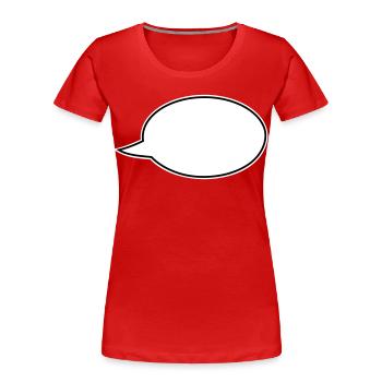 Speech bubble comic right - Women's Premium Organic T-Shirt - red - Front - Mia (176cm)