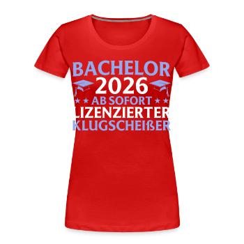 Graduated 2026 Bachelor's Degree Gift - Women's Premium Organic T-Shirt - red - Front - Mia (176cm)