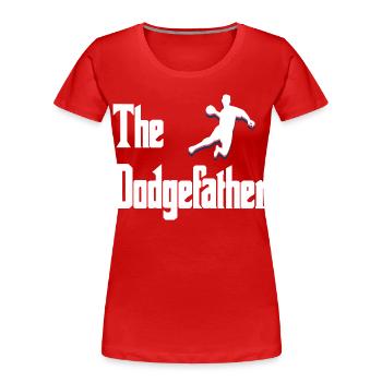 Dodgefather Silhouette Design - Frauen Premium Bio T-Shirt - Rot - Vorne - Mia (176cm)