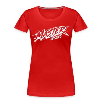 Master 2026 - T-shirt bio Premium Femme - rouge - Devant - Mia (176cm)
