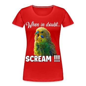 Kreative Geschenke Vogelfreunde Wellensittich  - Frauen Premium Bio T-Shirt - Rot - Vorne - Mia (176cm)