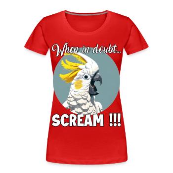Kreative Geschenk für Kakadu- und Vogelfreunde - Frauen Premium Bio T-Shirt - Rot - Vorne - Mia (176cm)