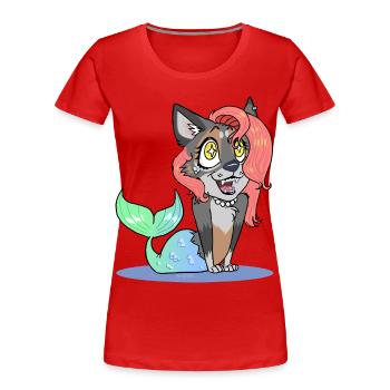 Coral (Version Chibi) (par Leni Riosa) - T-shirt bio Premium Femme - rouge - Devant - Mia (176cm)