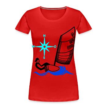 Optimist Opti Segelboot Segeln Kinder Regatta - Frauen Premium Bio T-Shirt - Rot - Vorne - Mia (176cm)