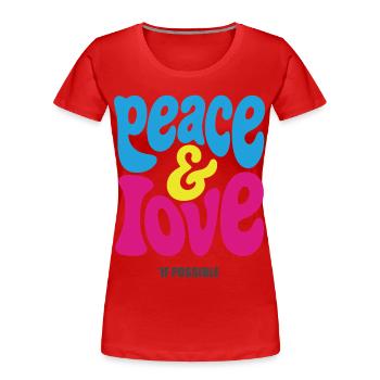 PEACE LOVE #4 - let's talk - Women's Premium Organic T-Shirt - red - Front - Mia (176cm)