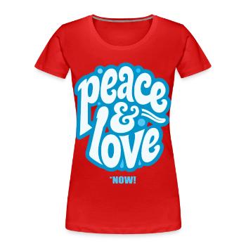PEACE LOVE #3 - let's talk - Women's Premium Organic T-Shirt - red - Front - Mia (176cm)