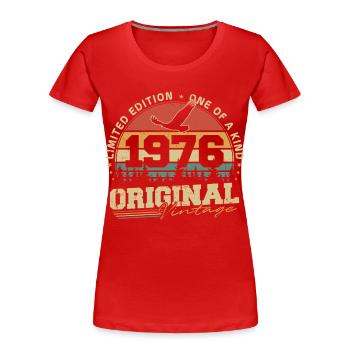 Original 1976 Vintage Born Retro Birthday - Women's Premium Organic T-Shirt - red - Front - Mia (176cm)