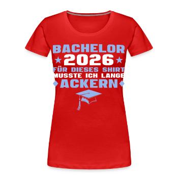 Bachelor's examination passed Bachelor's degree 2026 - Women's Premium Organic T-Shirt - red - Front - Mia (176cm)
