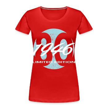 80th Birthday 1946 Gift for Men and Women - Women's Premium Organic T-Shirt - red - Front - Mia (176cm)