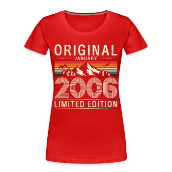 20th Birthday Original January Volume 2006 - Women's Premium Organic T-Shirt - red - Front - Mia (176cm)